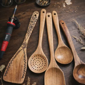 the little making Heirloom Table — Wood Burned Utensils